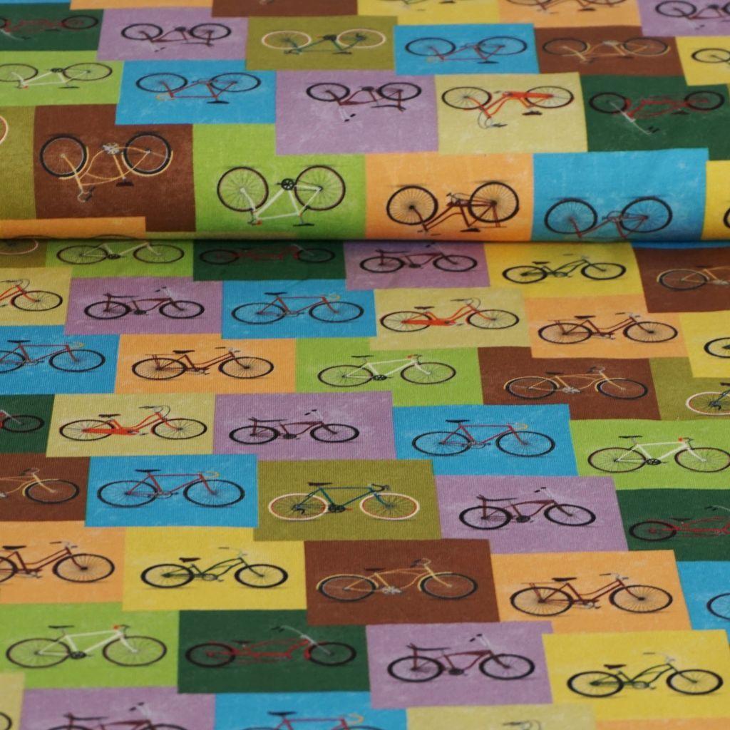 Baumwolljersey Fahrräder bunt